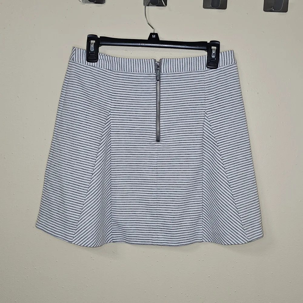 MICHAEL Michael Kors Women's Gray White Striped A-LineStriped Gray Women's Skirt - Picture 2 of 10